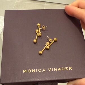 Monica Vinader Gold Ball Earrings